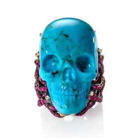 Turquoise Skull Ring