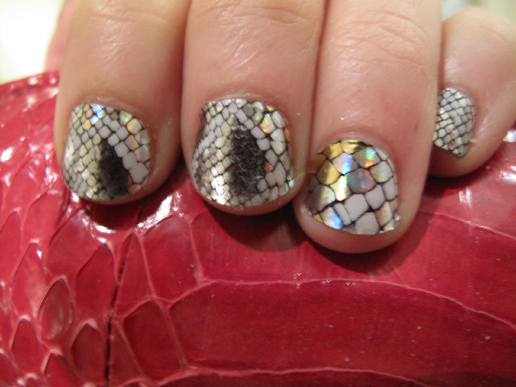 Sliver Snake Skin Pattern Minx Manicure #8: Silver Snakeskin Pattern | Wendy Brandes Jewelry Blog